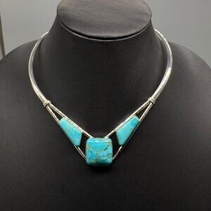 Jay King DTR Crow's Peak Turquoise Sterling Silver Collar Necklace